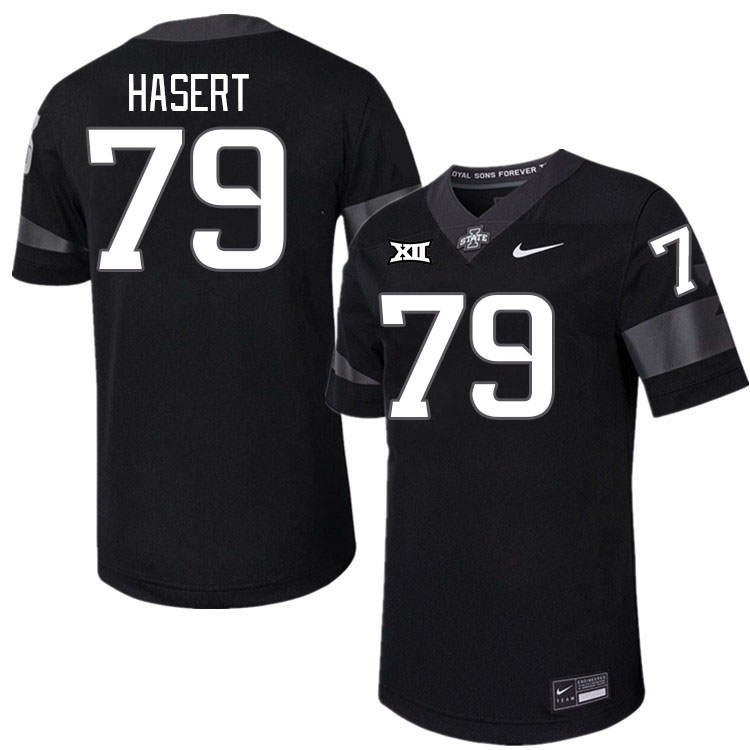 Men #79 Deylin Hasert Iowa State Cyclones College Football Jerseys Stitched-Black